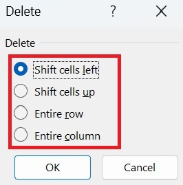 Delete Cells in Microsoft Excel