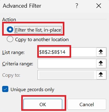 Excel Based on One Column 2