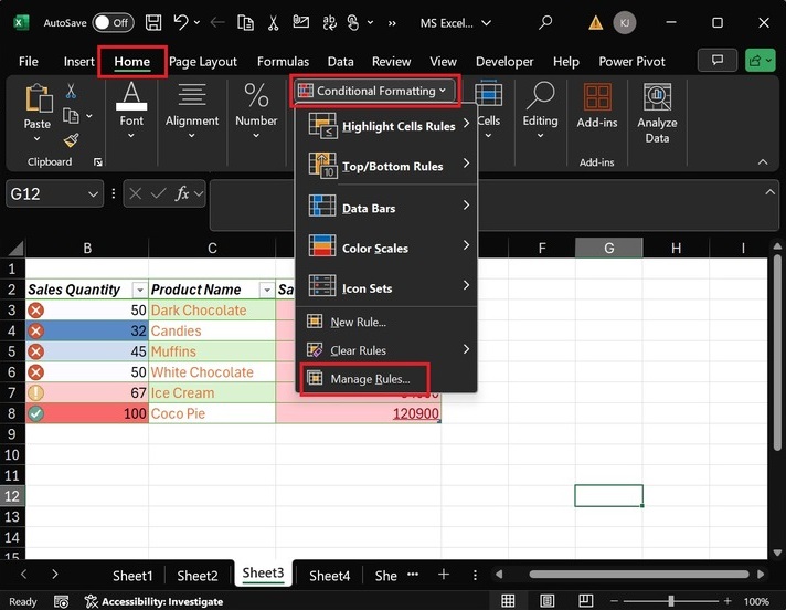 Managing Conditional Formatting Rules 1