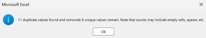 Remove Duplicates in Excel Shortcut 2