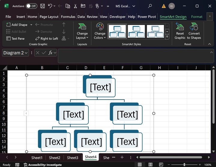 SmartArt Hierarchy in Excel 2