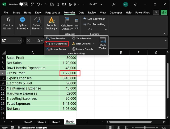 Trace Precedents and Trace Dependents 3