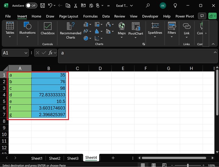 Using Copy and Paste in Microsoft Excel