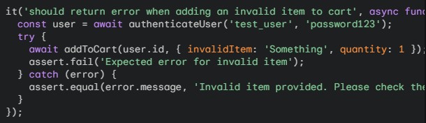 Adding invalid items to cart