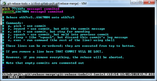 GitLab Squashing Commits