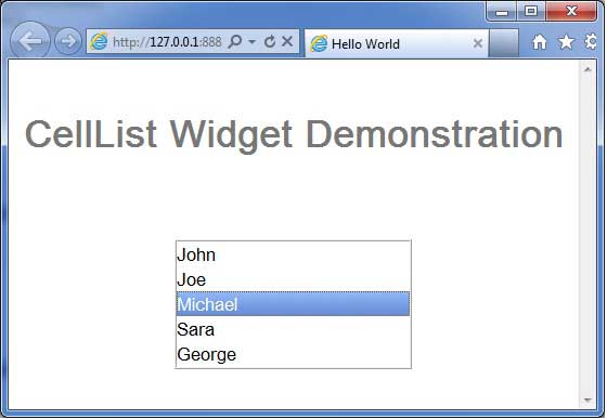 GWT CellList Widget