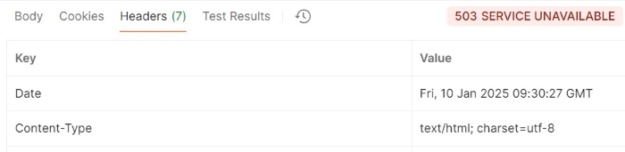503 service unavailable