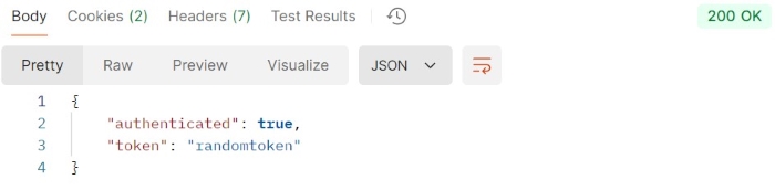 Bearer authentication output