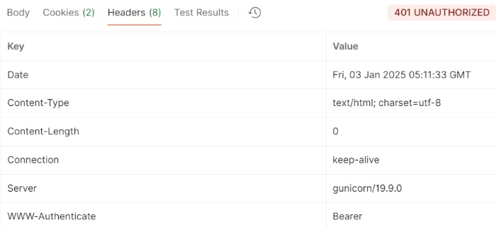 Bearer unauthorized access