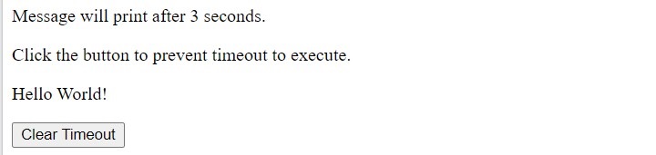 The clearTimeout() Method