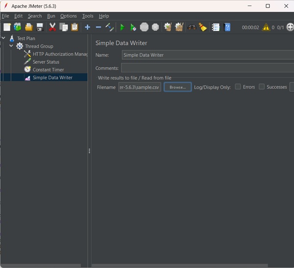 Monitor Simple Data Writer