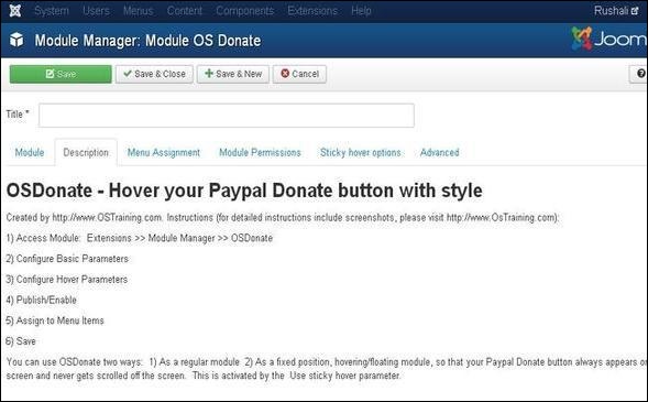 Joomla Donation Module