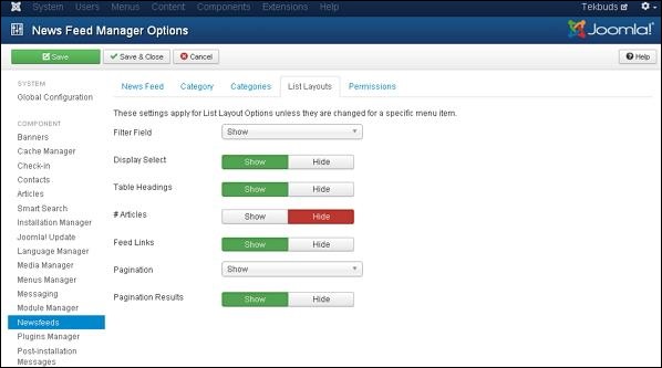 Joomla Adding News Feed