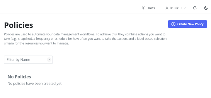 Creating a Backup Policy