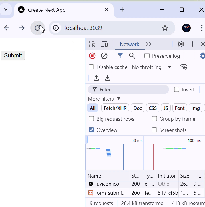 Form Prefetch Prop Output