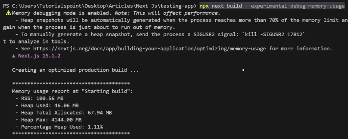 Next.js Memory Usage Build