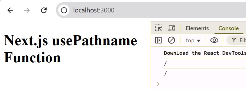 Next.js usePathname Function Example 1