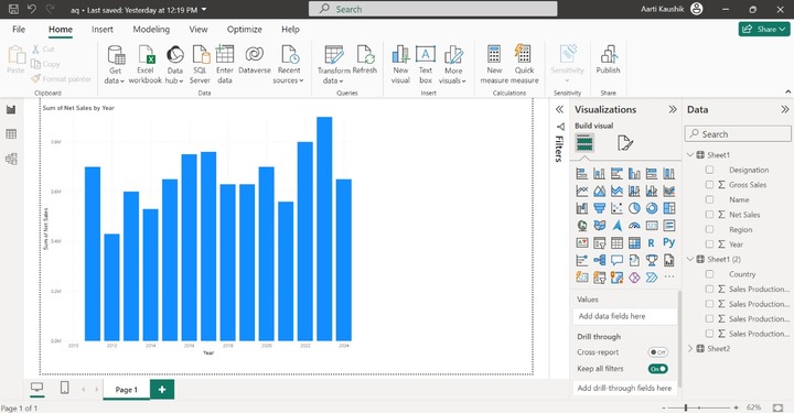Build Line and Stacked Column Chart 1