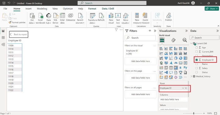 Create a Matrix in BI Desktop 2