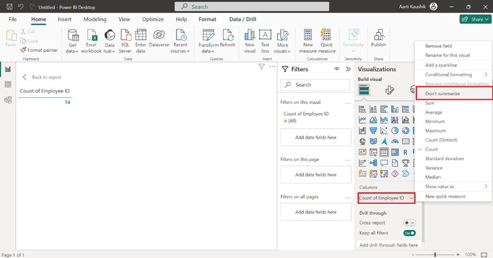 Create a Table in Power BI 4