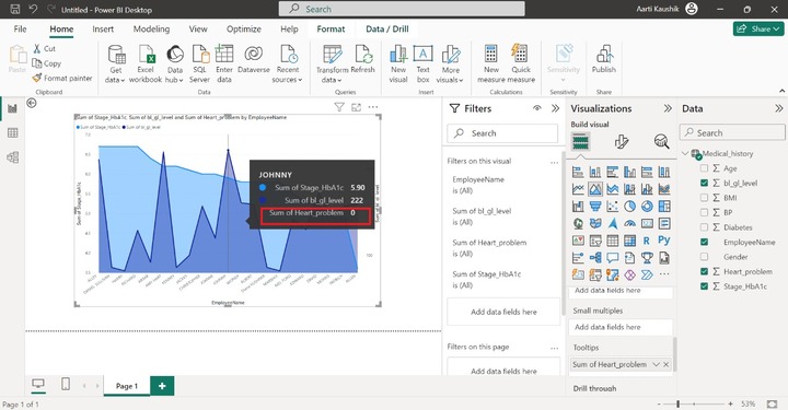 Create an Area Chart in BI Desktop 4
