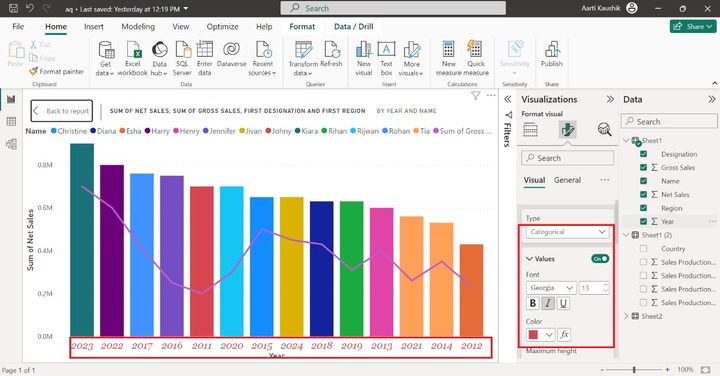 Customize Line and Stacked Column Chart 1