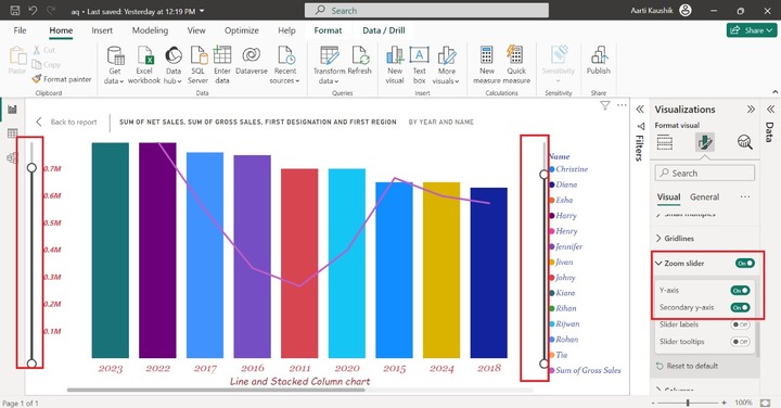 Customize Line and Stacked Column Chart 12
