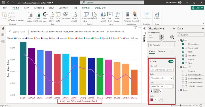 Customize Line and Stacked Column Chart 2