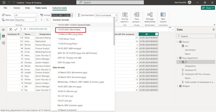 Date DAX Functions 1