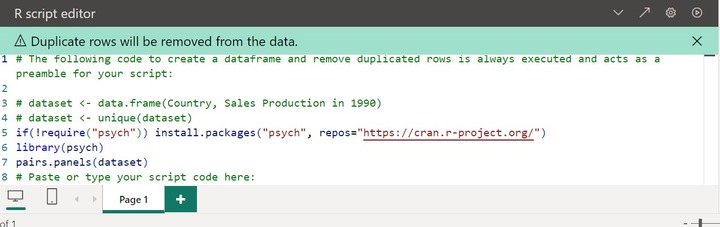 Develop the R visual 2