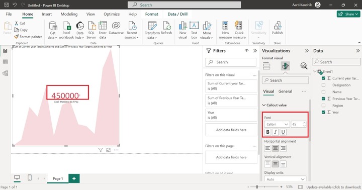 Format a KPI Visual 1