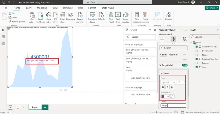 Format a KPI Visual 4