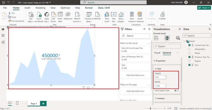 Format a KPI Visual 9