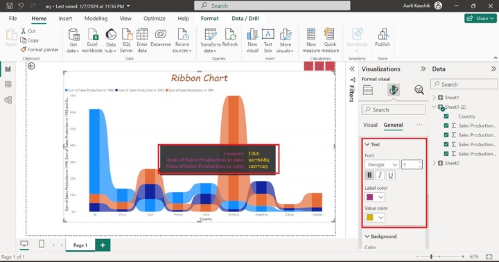 Format a Ribbon Chart 10