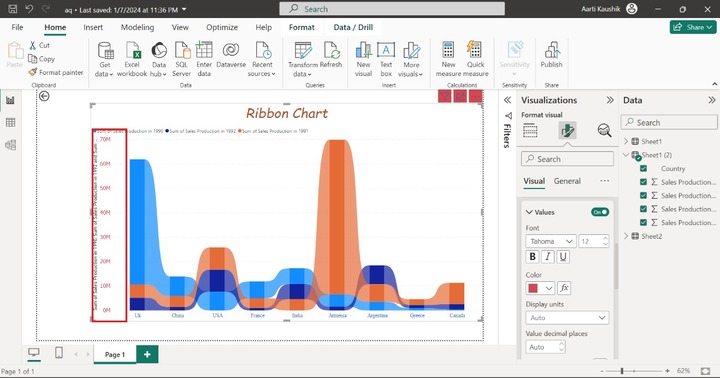 Format a Ribbon Chart 13