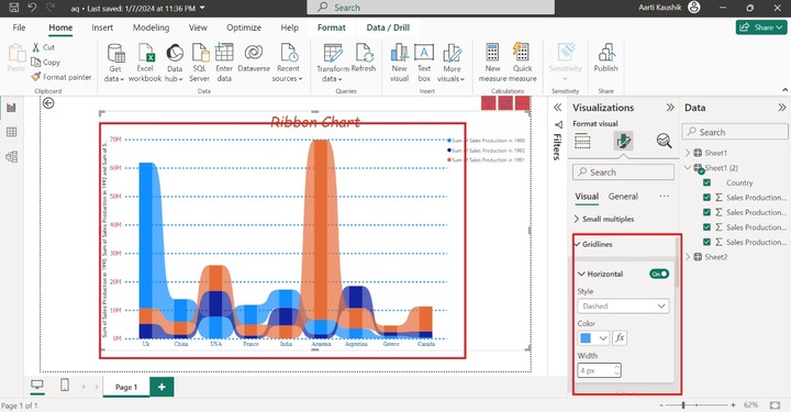 Format a Ribbon Chart 15