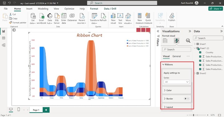 Format a Ribbon Chart 16