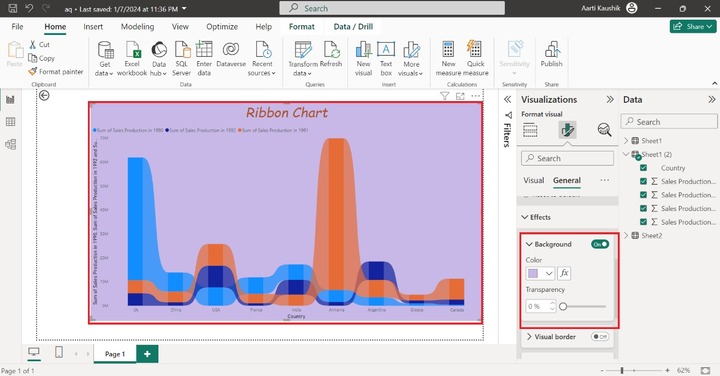 Format a Ribbon Chart 7