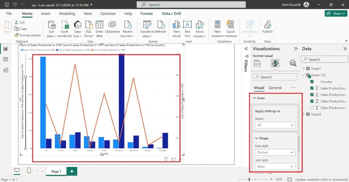 Format Line and Clustered Column Chart 13