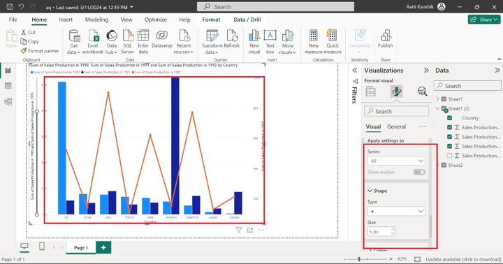 Format Line and Clustered Column Chart 14