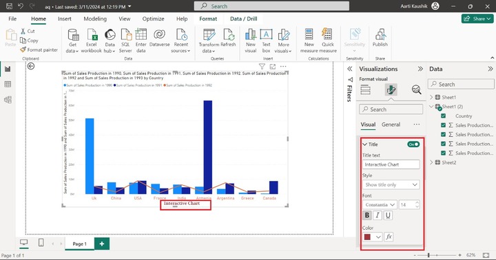 Format Line and Clustered Column Chart 2