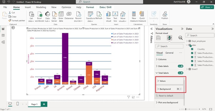 Format a Stacked Column Chart 13