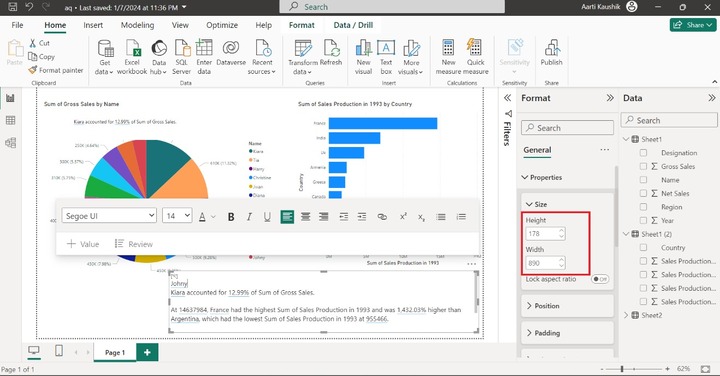 Format the Smart Narrative Visual 2