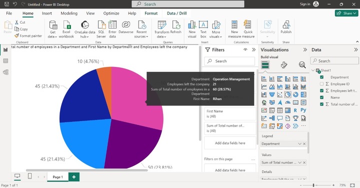 Generate a Pie Chart in Power BI 4