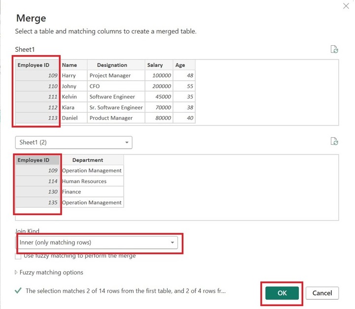 Implementation of Inner Join in Power BI 10