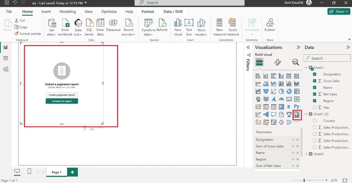 Paginated Report in BI Desktop