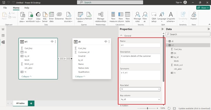 Table Configuration and Column Properties 1