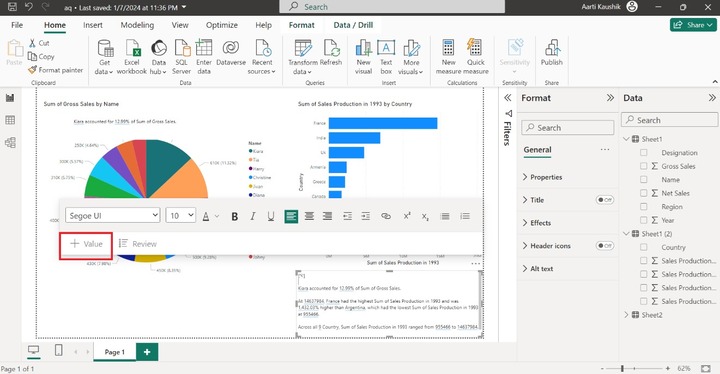Utilizing the Smart Narrative Visual