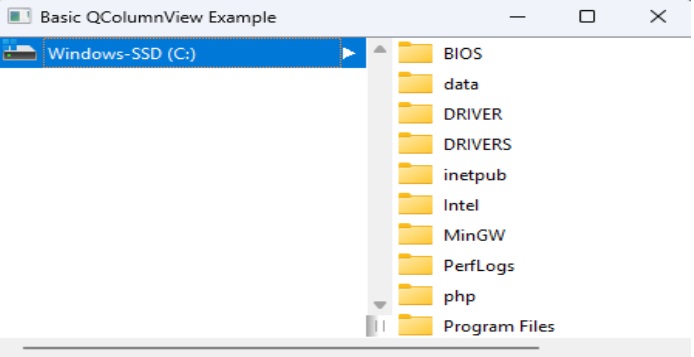 pyqt qcolumnview example 1