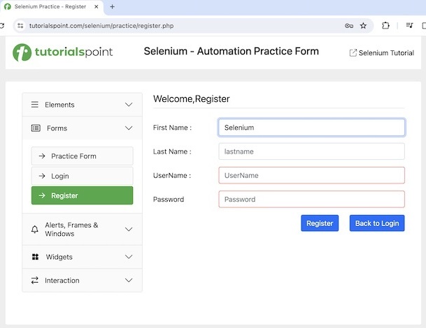 Selenium IDE Locating Strategies 1